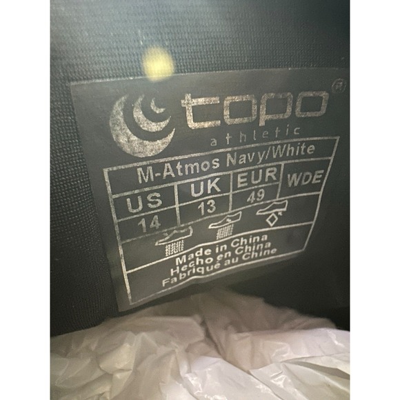 Topo Athletic Men's Atmos Running Blue White Size 14 US Road Athletic #S17&S24-9 - Picture 11 of 12